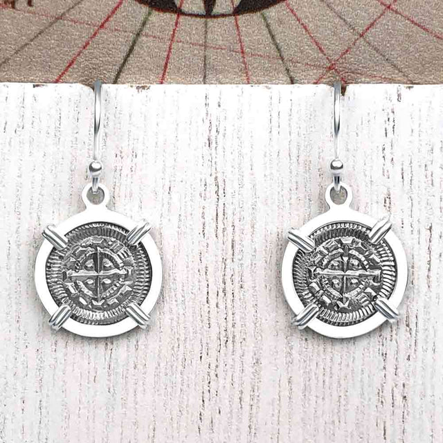 Medieval Hungary 1140 AD Cross of Faith & Perseverance Sterling Silver Earrings