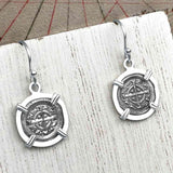 Medieval Hungary 1140 AD Cross of Faith & Perseverance Sterling Silver Earrings