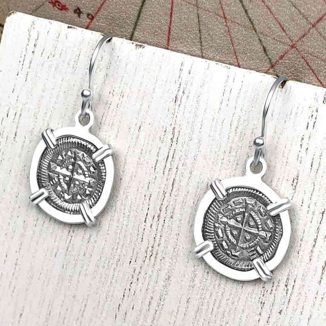 Medieval Hungary 1140 AD Cross of Faith & Perseverance Sterling Silver Earrings