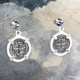Medieval Hungary 1140 AD Cross of Faith & Perseverance Sterling Silver Post Earrings