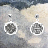 Medieval Hungary 1140 AD Cross of Faith & Perseverance Sterling Silver Post Earrings