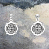 Medieval Hungary 1140 AD Cross of Faith & Perseverance Sterling Silver Post Earrings
