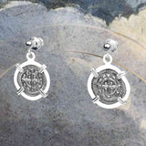 Medieval Hungary 1140 AD Cross of Faith & Perseverance Sterling Silver Post Earrings