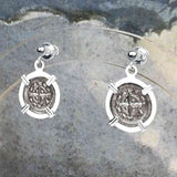 Medieval Hungary 1140 AD Cross of Faith & Perseverance Sterling Silver Post Earrings