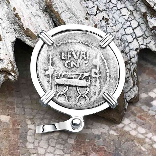 Roman Republic Silver Denarius 63 BC  Ceres the Goddess of Motherhood Sterling Silver Pendant