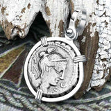 Roman Republic Silver Denarius 79 BC Diana & Victory Sterling Silver Pendant
