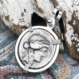 Roman Republic Silver Denarius 42 BC Apollo & Diana Sterling Silver Pendant