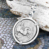 Roman Republic Silver Denarius 90 BC Pegasus Sterling Silver Pendant