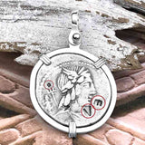 Roman Republic Silver Denarius 85 BC Apollo and Victory Sterling Silver Pendant