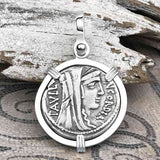 Roman Republic Silver Denarius 62 BC Concordia 14K Gold & Sterling Silver Pendant