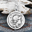 Roman Republic Silver Denarius 78 BC Attis and Cybele the Goddess of Motherhood Sterling Silver Pendant