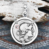 Roman Republic Silver Denarius 78 BC Attis and Cybele the Goddess of Motherhood Sterling Silver Pendant