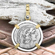 Roman Republic Silver Denarius 57 BC Bonus Eventus - Success & Good Fortune 14K Gold and Sterling Silver Pendant