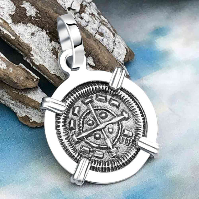 Medieval Hungary 1140 AD Cross of Faith & Perseverance Sterling Silver Pendant