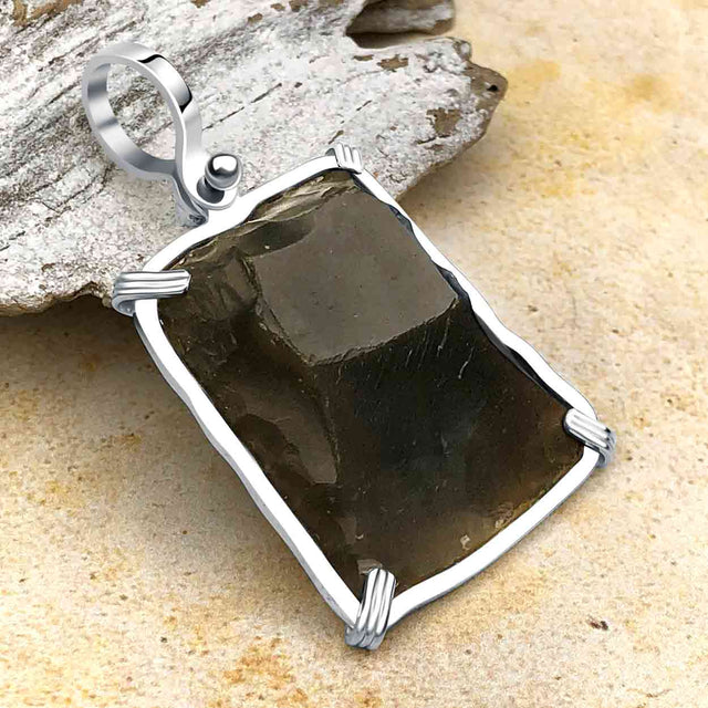 Queen Shipwreck 1790s British East India Company Brown Bess Musket Flint Sterling Silver Necklace