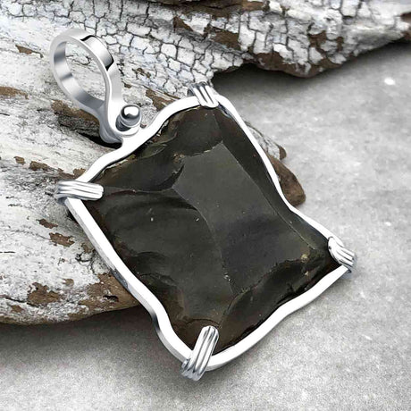 Queen Shipwreck 1790s British East India Company Brown Bess Musket Flint Sterling Silver Necklace