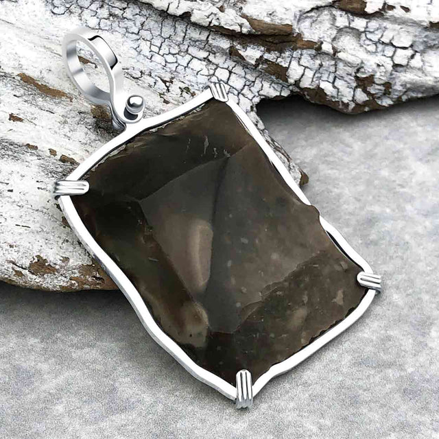 Queen Shipwreck 1790s British East India Company Brown Bess Musket Flint Sterling Silver Necklace