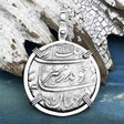 Taj Mahal Sunken Treasure - Arthur C Clarke's 1702 Shipwreck 1 Rupee Silver Coin 14K White Gold Pendant