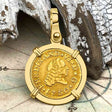 1750 Spanish Gold Portrait Half Escudo - the Legendary Pirate Era Doubloon - 18K Gold Pendant