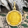 1788 Spanish Gold Portrait One Escudo - the Legendary Pirate Era Doubloon - 18K Gold Pendant