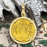 1788 Spanish Gold Portrait One Escudo - the Legendary Pirate Era Doubloon - 18K Gold Pendant