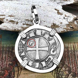 Templar Knights Era Antioch Crusader Medieval Silver Denier Helmet Head Coin of the Crusades Sterling Silver Pendant