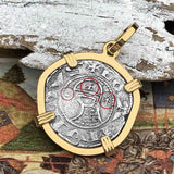 Templar Knights Era Antioch Crusader Medieval Silver Denier - Helmet Head - Coin of the Crusades 14K Gold Pendant