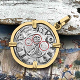 Templar Knights Era Antioch Crusader Medieval Silver Denier - Helmet Head - Coin of the Crusades 14K Gold Pendant