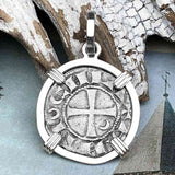 Templar Knights Era Antioch Crusader Medieval Silver Denier Helmet Head Coin of the Crusades Sterling Silver Pendant