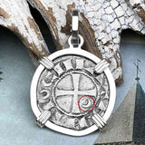 Templar Knights Era Antioch Crusader Medieval Silver Denier Helmet Head Coin of the Crusades Sterling Silver Pendant