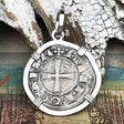 Templar Knights Era Antioch Crusader Medieval Silver Denier Helmet Head Coin of the Crusades Sterling Silver Pendant