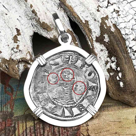 Templar Knights Era Antioch Crusader Medieval Silver Denier Helmet Head Coin of the Crusades Sterling Silver Pendant