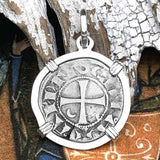 Templar Knights Era Antioch Crusader Medieval Silver Denier Helmet Head Coin of the Crusades Sterling Silver Pendant