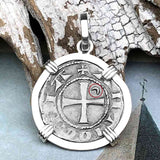 Templar Knights Era Antioch Crusader Medieval Silver Denier - Helmet Head - Coin of the Crusades 14K White Gold Pendant