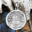 Templar Knights Era Antioch Crusader Medieval Silver Denier - Helmet Head - Coin of the Crusades 14K White Gold Pendant