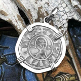 Templar Knights Era Antioch Crusader Medieval Silver Denier - Helmet Head - Coin of the Crusades 14K White Gold Pendant