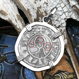 Templar Knights Era Antioch Crusader Medieval Silver Denier - Helmet Head - Coin of the Crusades 14K White Gold Pendant