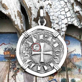 Templar Knights Era Antioch Crusader Medieval Silver Denier - Helmet Head - Coin of the Crusades 14K White Gold Pendant