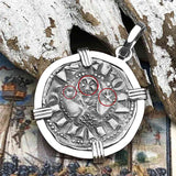 Templar Knights Era Antioch Crusader Medieval Silver Denier - Helmet Head - Coin of the Crusades 14K White Gold Pendant