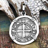 Templar Knights Era Antioch Crusader Medieval Silver Denier - Helmet Head - Coin of the Crusades 14K White Gold Pendant