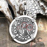 Templar Knights Era Antioch Crusader Medieval Silver Denier - Helmet Head - Coin of the Crusades 14K White Gold Pendant