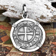 Templar Knights Era Antioch Crusader Medieval Silver Denier - Helmet Head - Coin of the Crusades 14K White Gold Pendant