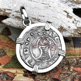 Templar Knights Era Antioch Crusader Medieval Silver Denier - Helmet Head - Coin of the Crusades 14K White Gold Pendant