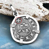 Sicilian Silver Denaro – the Templar-Era Cross and Stars of Medieval Italy Sterling Silver Pendant