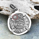Sicilian Silver Denaro – the Templar-Era Cross and Stars of Medieval Italy Sterling Silver Pendant