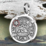 Sicilian Silver Denaro – the Templar-Era Cross and Stars of Medieval Italy Sterling Silver Pendant