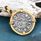Sicilian Silver Denaro – the Templar-Era Cross and Stars of Medieval Italy 14K Gold Pendant