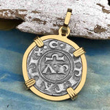 Sicilian Silver Denaro – the Templar-Era Cross and Stars of Medieval Italy 14K Gold Pendant