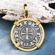 Sicilian Silver Denaro – the Templar-Era Cross and Stars of Medieval Italy 14K Gold Pendant