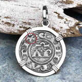 Sicilian Silver Denaro – the Templar-Era Cross and Stars of Medieval Italy 14K White Gold Pendant